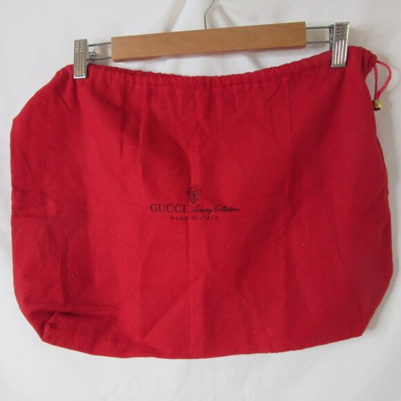Gucci Dust Bag Storage Cover Drawstring Red Logo 18.5"x13" Made in Italy - Picture 2 of 4